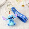 Classic blue alien backpack charm keychain