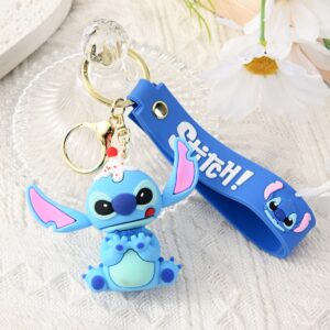 Classic blue alien backpack charm keychain