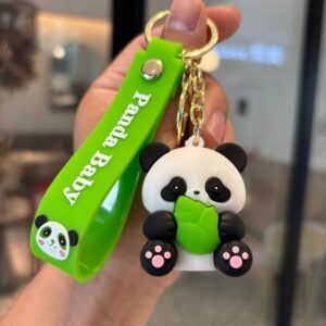 bamboo shoot cute panda keychain bag charm