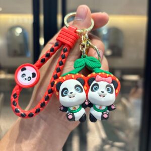 strawberry panda cute panda keychain bag charm