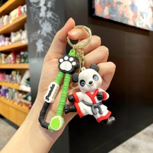 Panda white outfit keychain bag charm