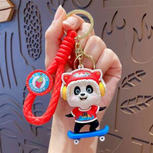 Chinese opera panda skater keychain bag charm