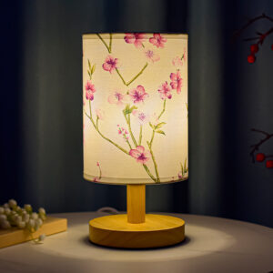 Spring Peach Blossom chinese floral led night light table lamp