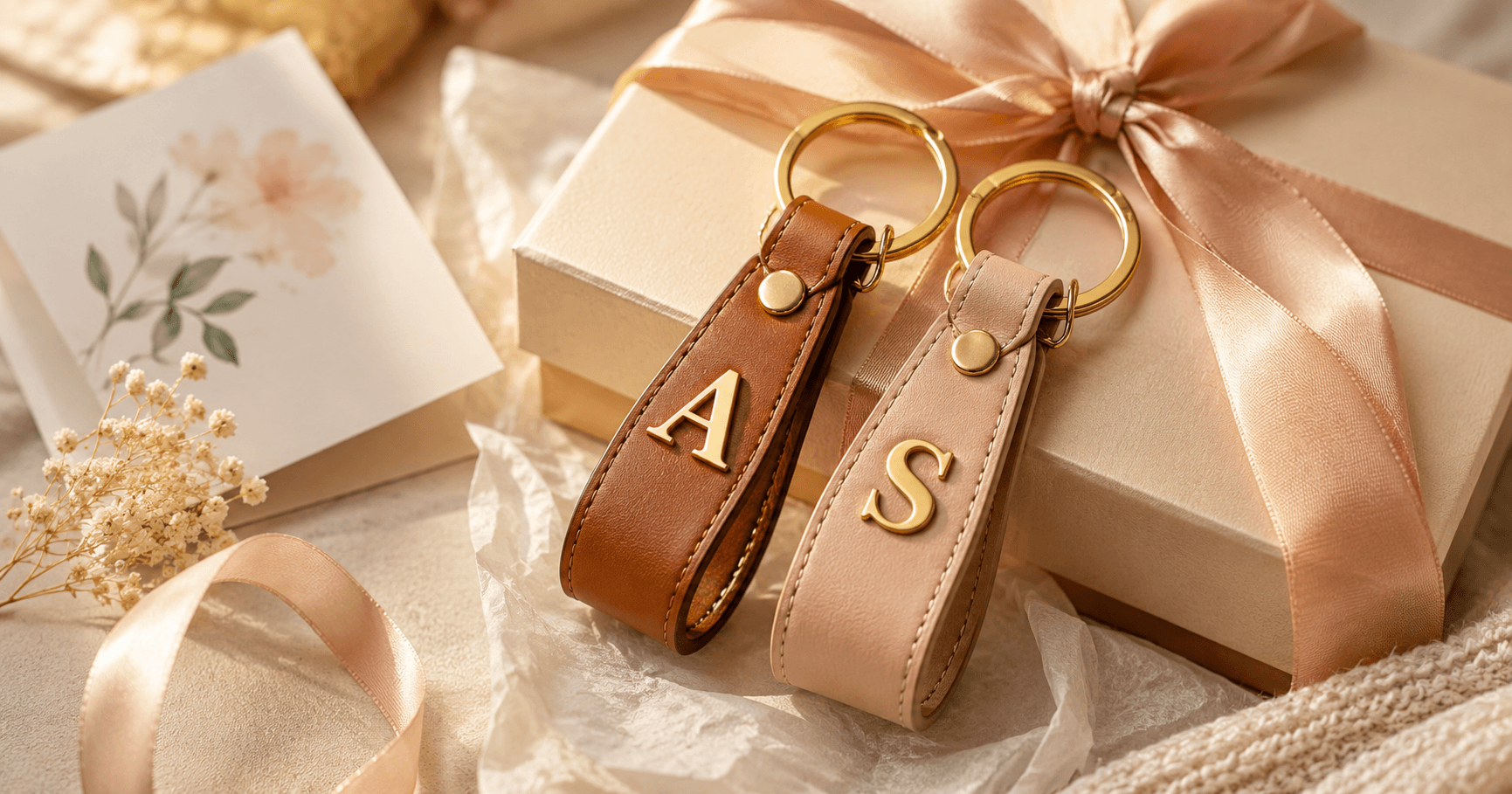 Text: Sleek, durable, and perfect for home, work, or gifting — make every set of keys or bag truly unique.