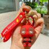 Superhero Style Figure Keychain Collection - Red Mask Hero - Brown Eyes
